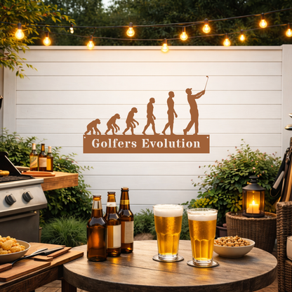Golfers Evolution Wall Sign – Funny Golf Decor