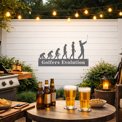 Golfers Evolution Wall Sign – Funny Golf Decor