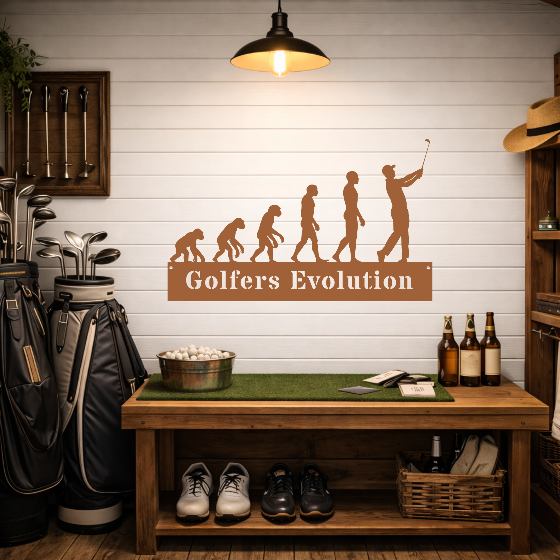 Golfers Evolution Wall Sign – Funny Golf Decor