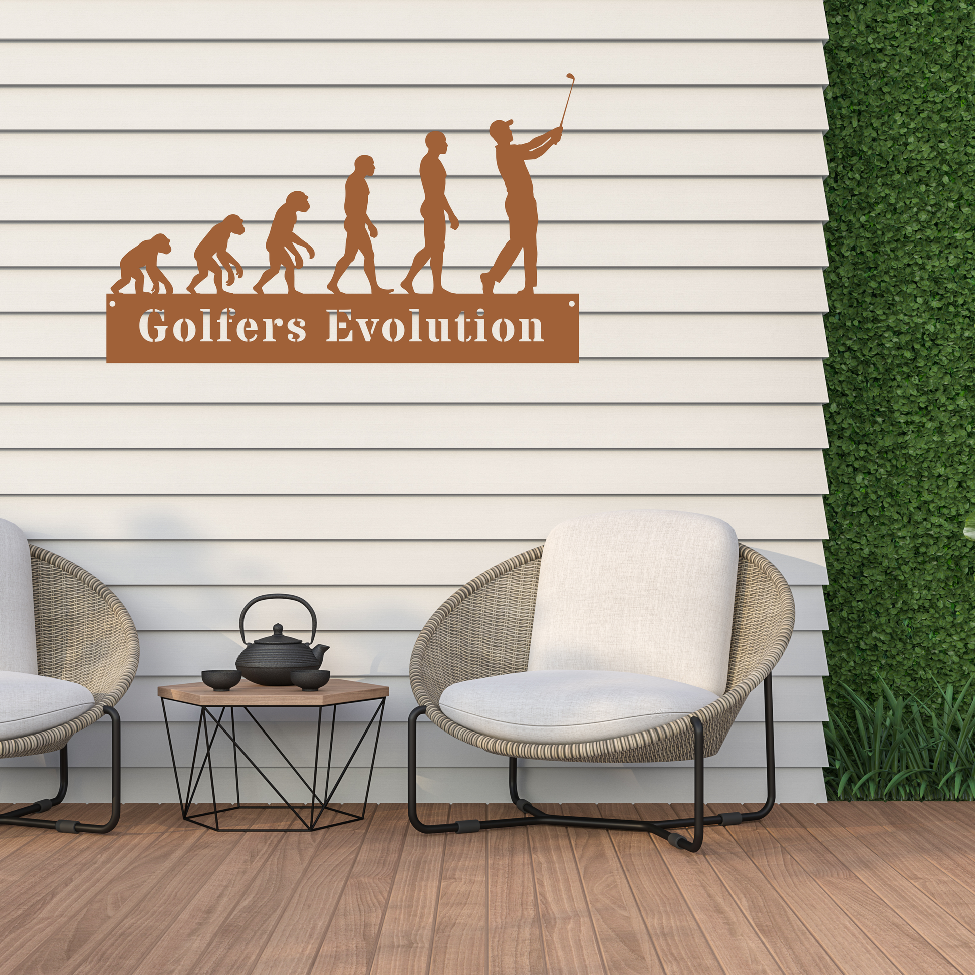 Golfers Evolution Wall Sign – Funny Golf Decor