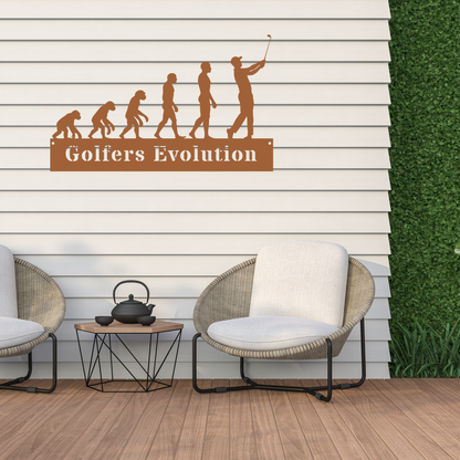 Golfers Evolution Wall Sign – Funny Golf Decor