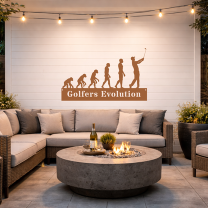 Golfers Evolution Wall Sign – Funny Golf Decor