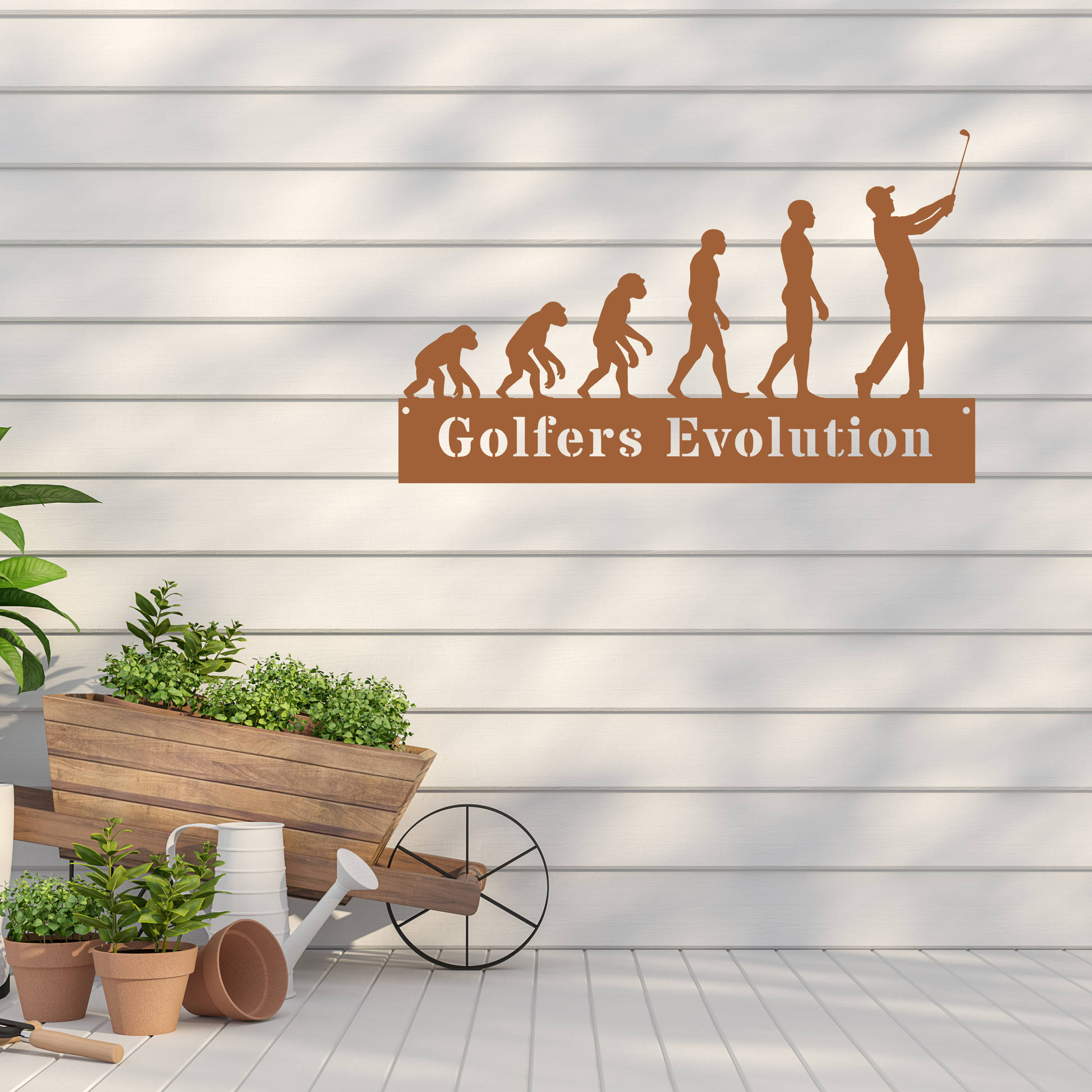 Golfers Evolution Wall Sign – Funny Golf Decor