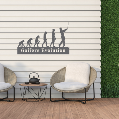 Golfers Evolution Wall Sign – Funny Golf Decor