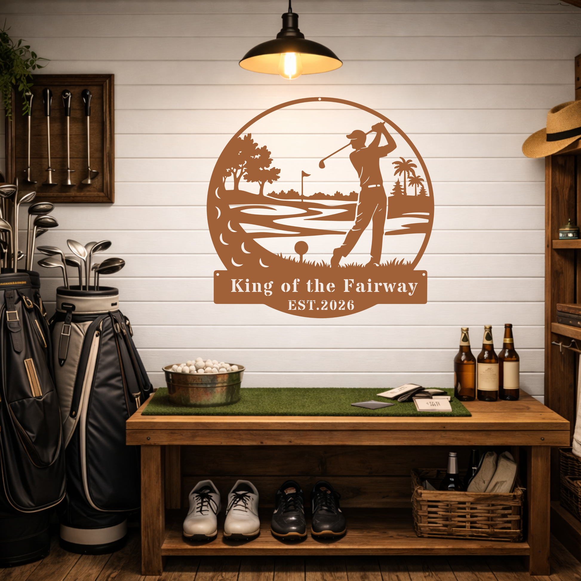 Golf King Metal Wall Art