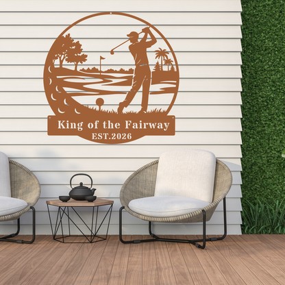 Golf King Metal Wall Art