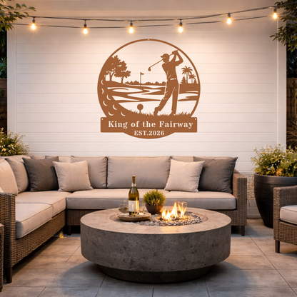 Golf King Metal Wall Art