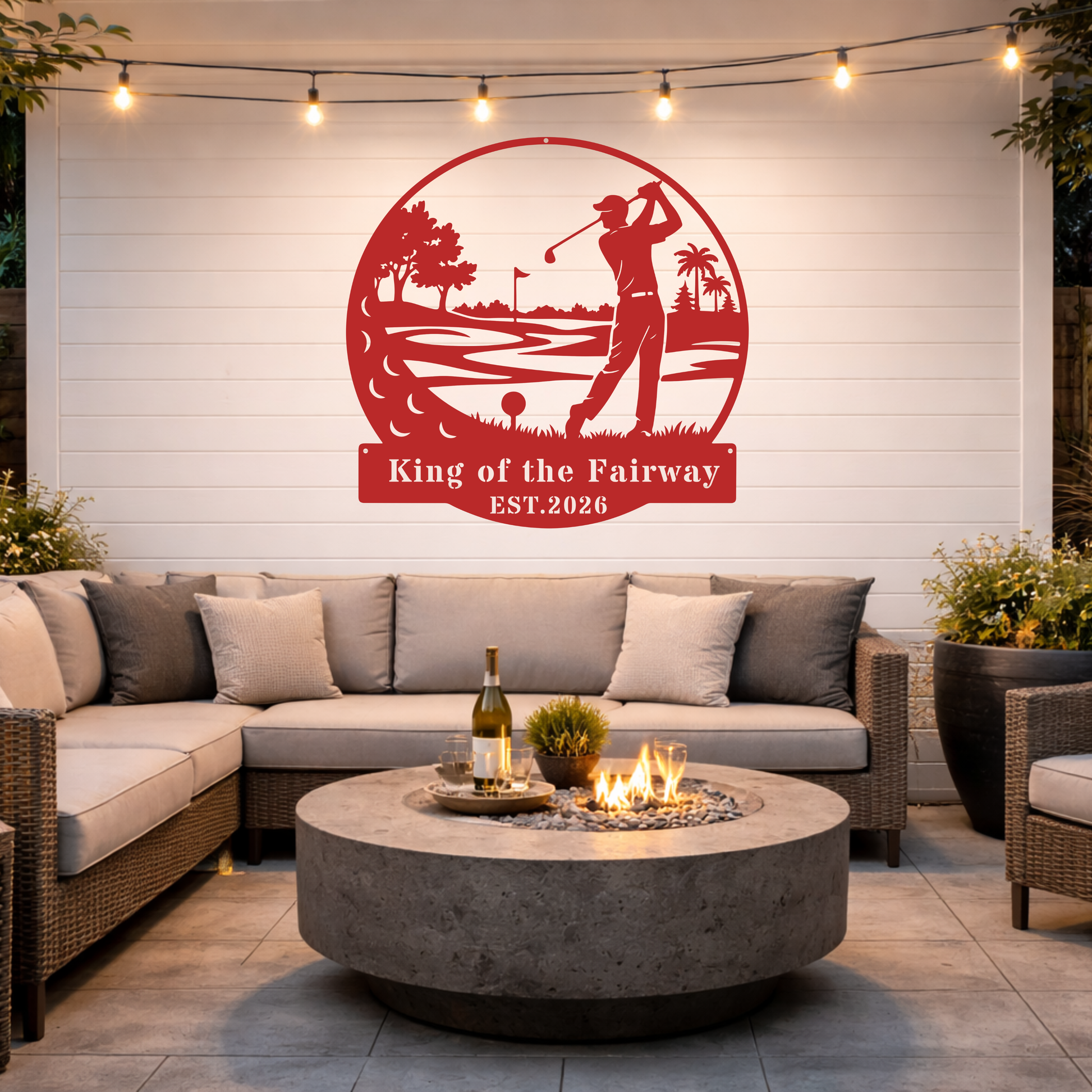 Golf King Metal Wall Art