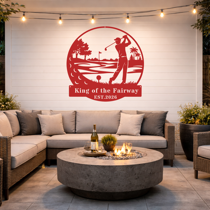 Golf King Metal Wall Art