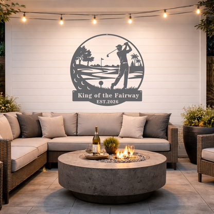 Golf King Metal Wall Art