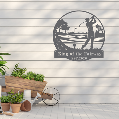 Golf King Metal Wall Art