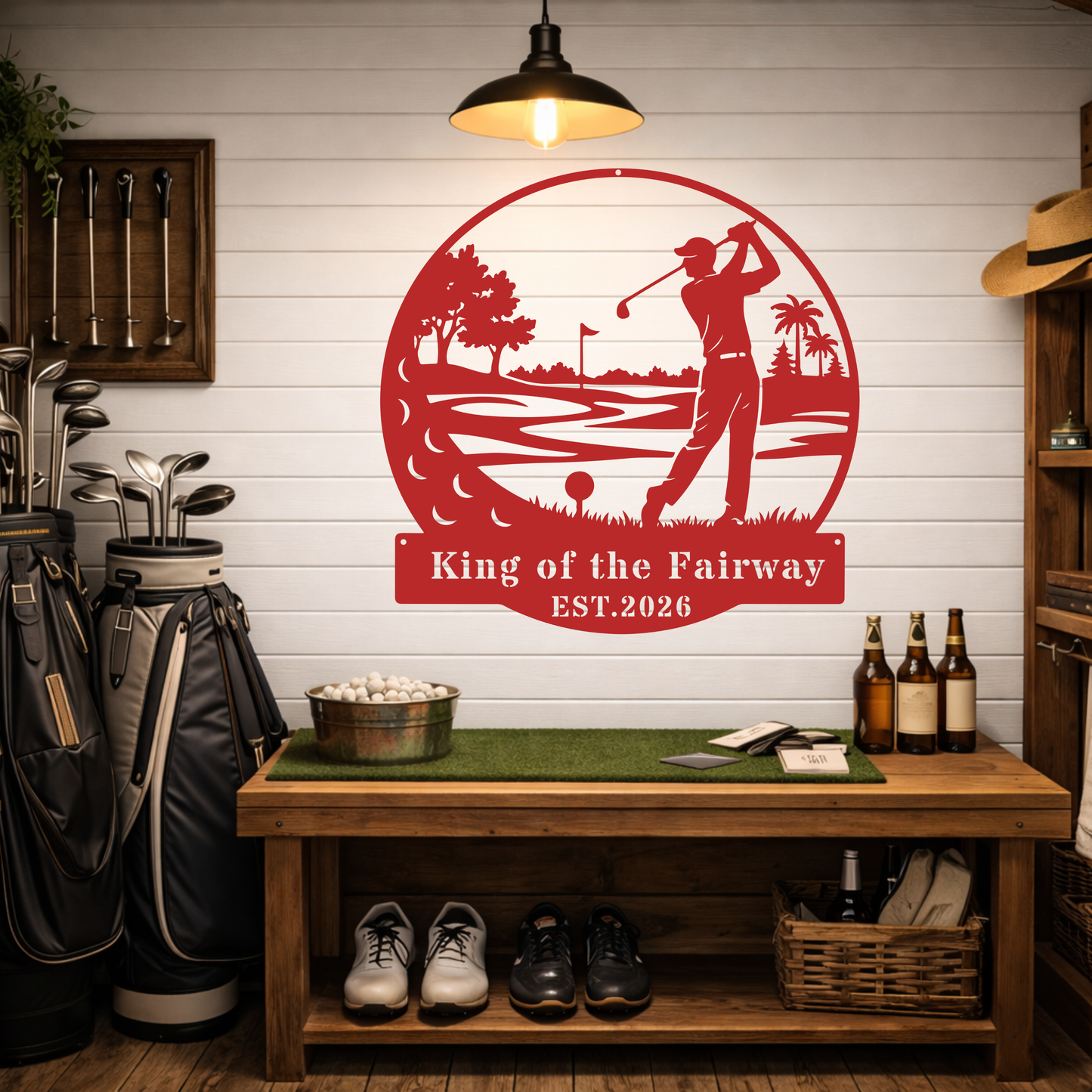 Golf King Metal Wall Art
