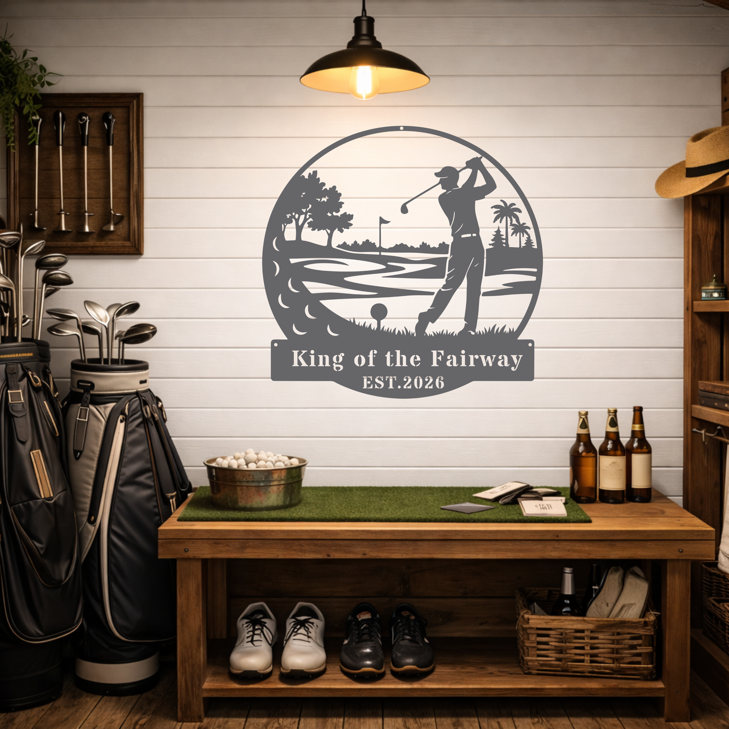Golf King Metal Wall Art