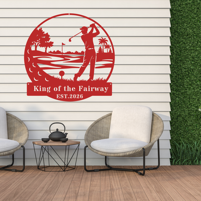 Golf King Metal Wall Art
