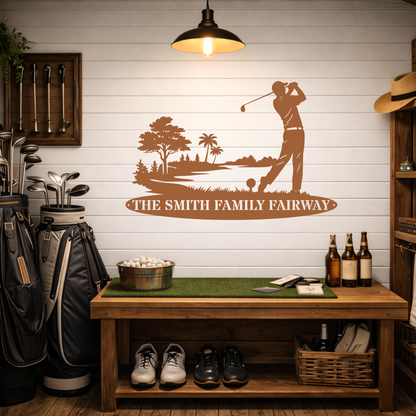 Personalised Family Fairway Metal Sign