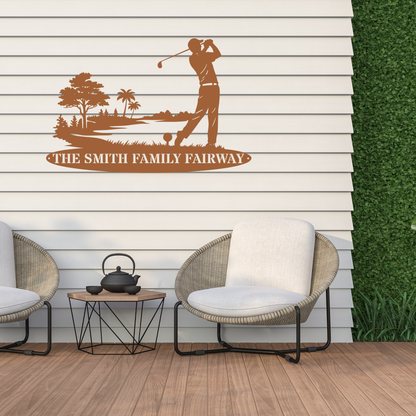 Personalised Family Fairway Metal Sign