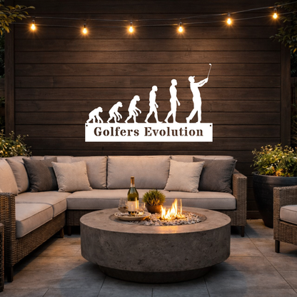 Golfers Evolution Wall Sign – Funny Golf Decor