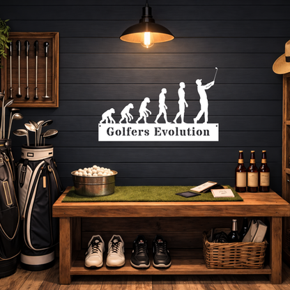 Golfers Evolution Wall Sign – Funny Golf Decor