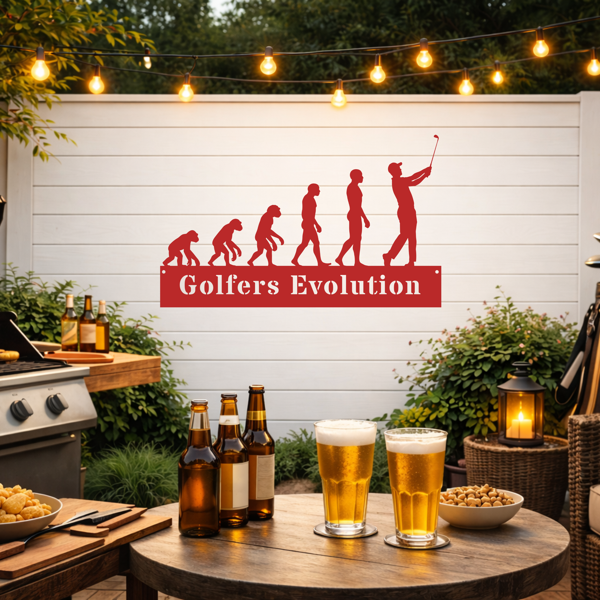 Golfers Evolution Wall Sign – Funny Golf Decor