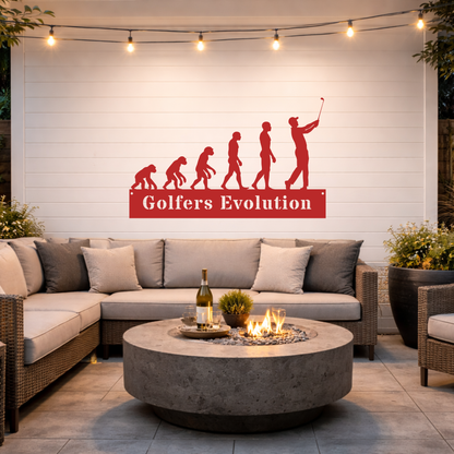 Golfers Evolution Wall Sign – Funny Golf Decor