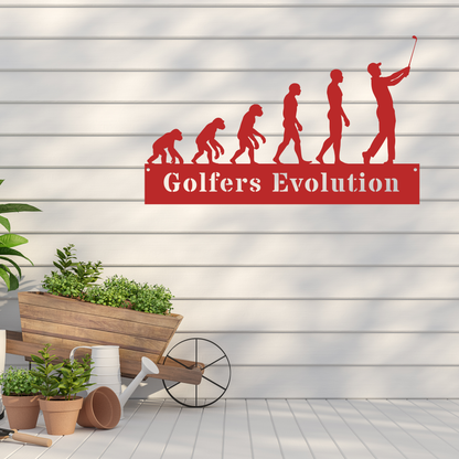 Golfers Evolution Wall Sign – Funny Golf Decor