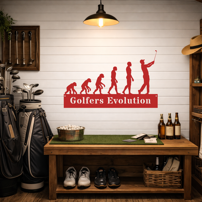 Golfers Evolution Wall Sign – Funny Golf Decor