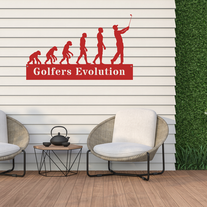 Golfers Evolution Wall Sign – Funny Golf Decor