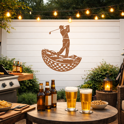 Modern Golf Ball Metal Wall Art