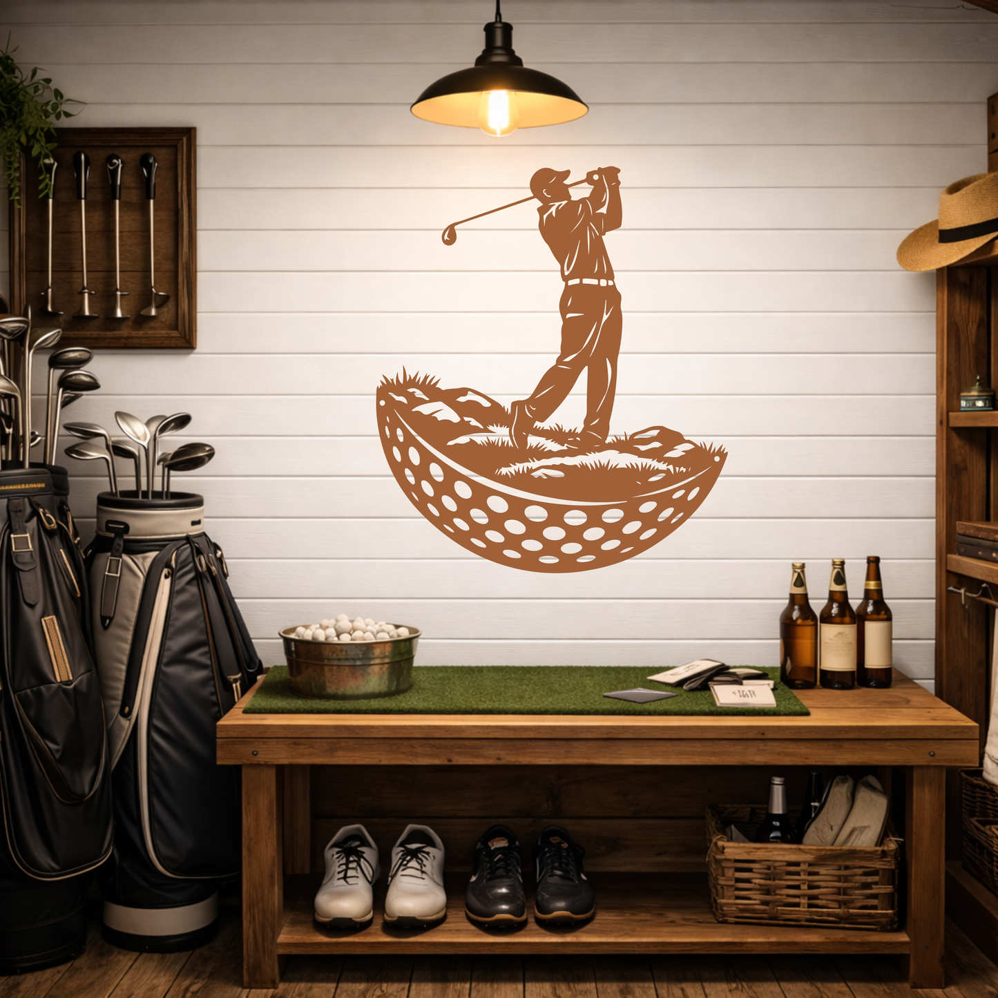 Modern Golf Ball Metal Wall Art