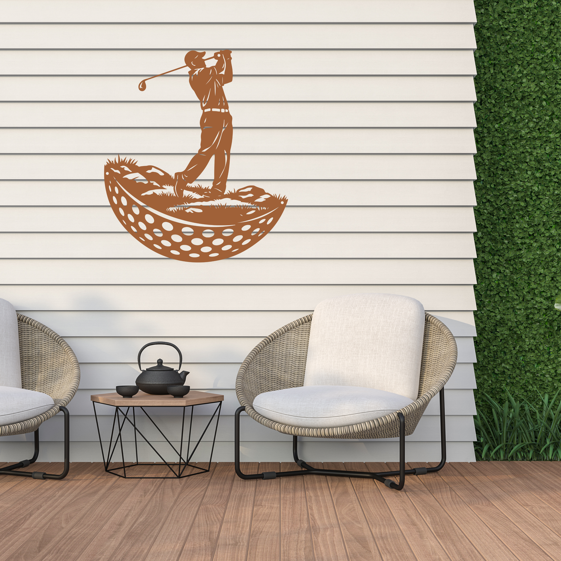 Modern Golf Ball Metal Wall Art