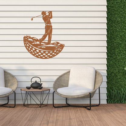 Modern Golf Ball Metal Wall Art