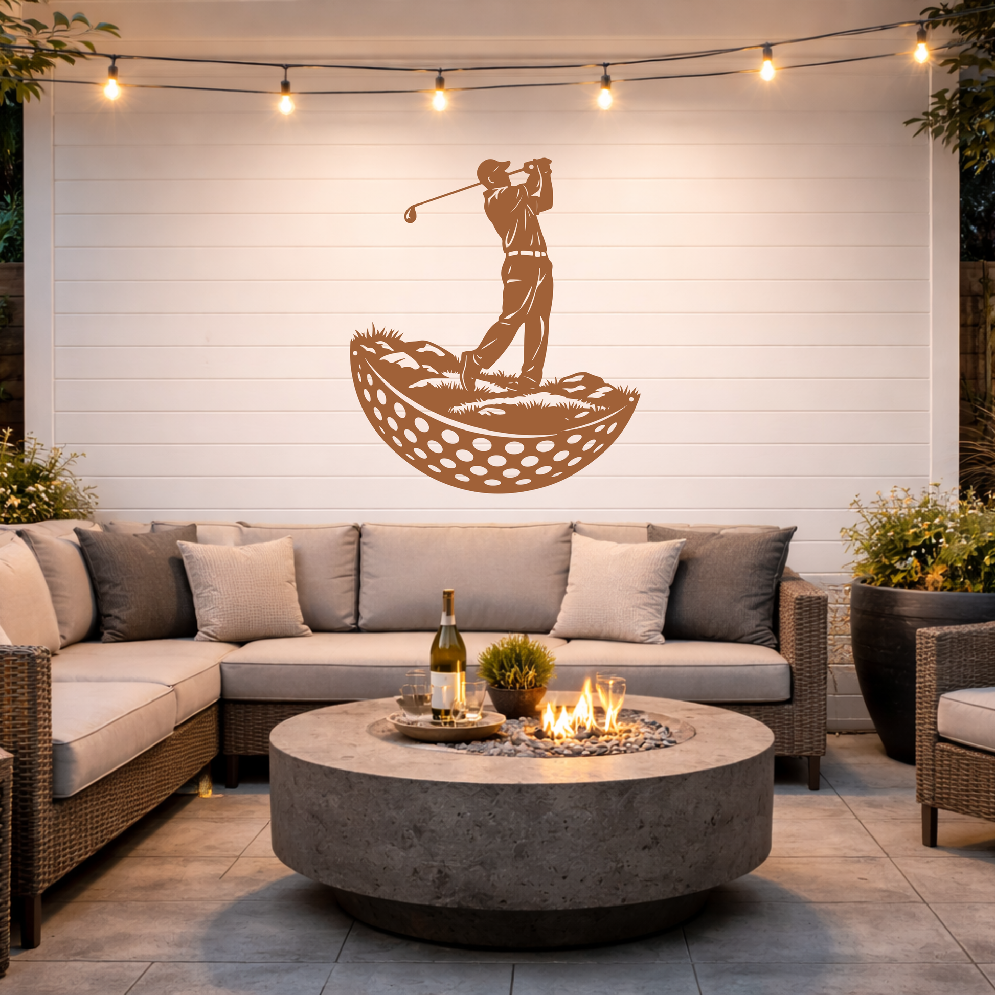 Modern Golf Ball Metal Wall Art