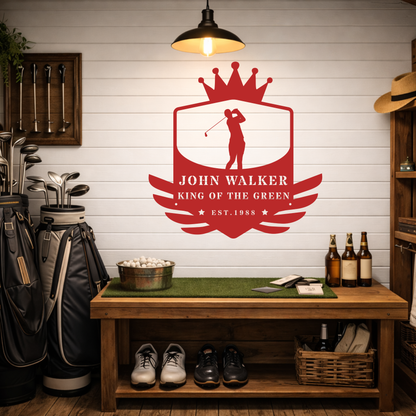 King of the Green Golf Metal Sign