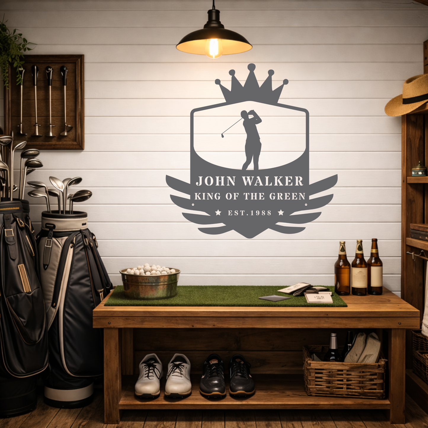 King of the Green Golf Metal Sign