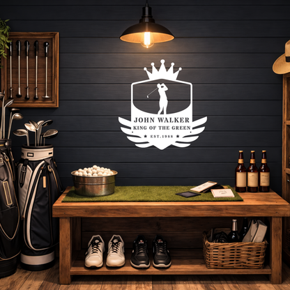 King of the Green Golf Metal Sign