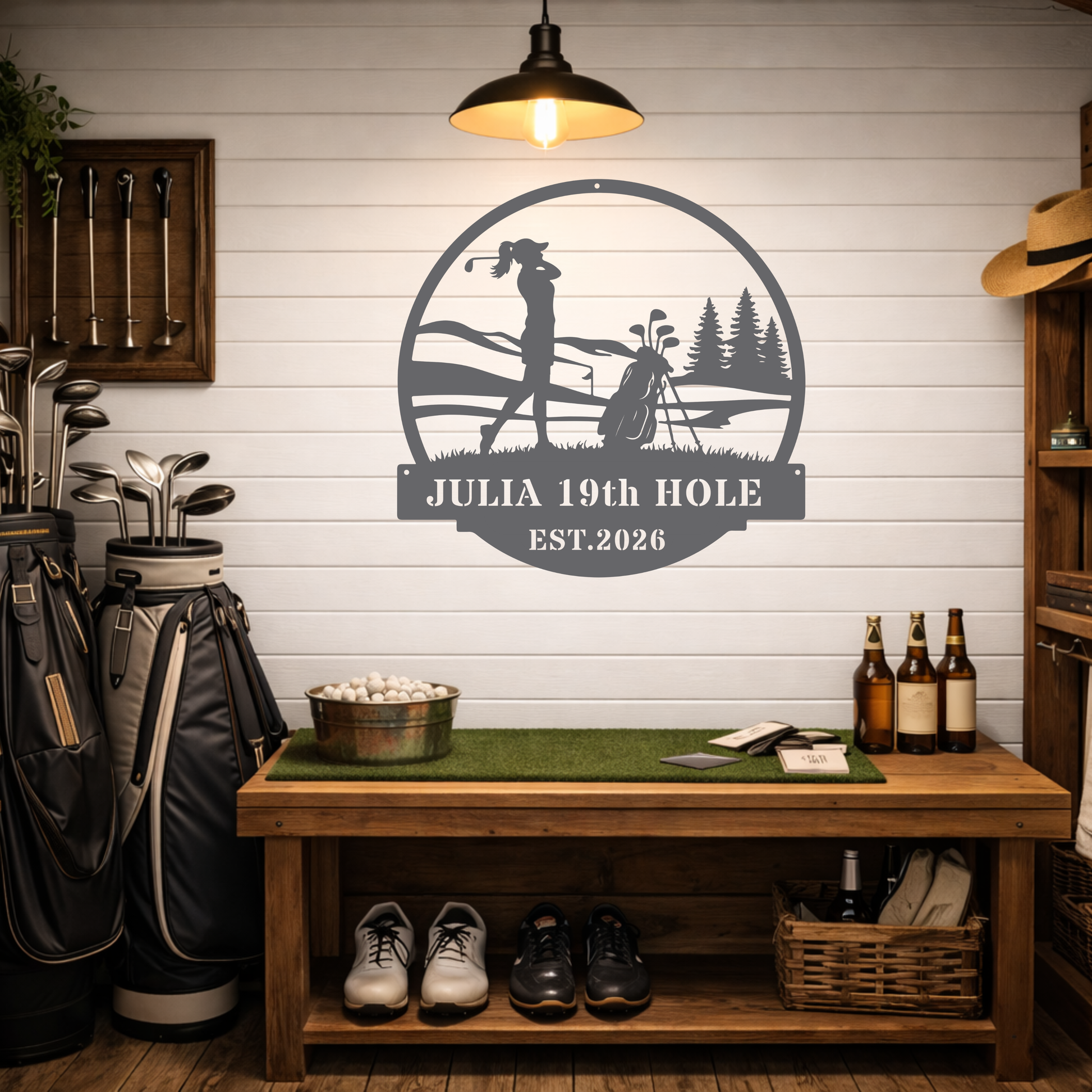 Personalised 19th Hole Golf Metal Sign