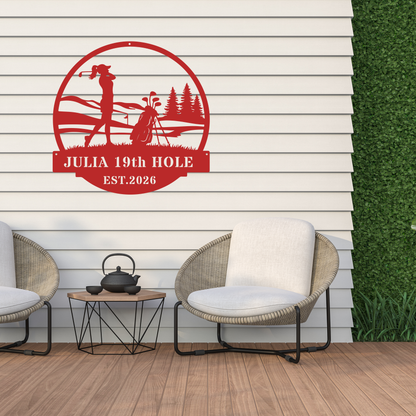 Personalised 19th Hole Golf Metal Sign