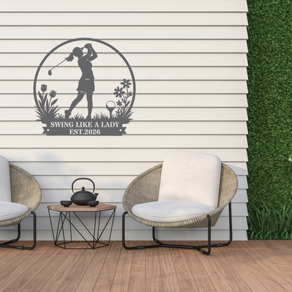 Swing Like a Lady Wall Sign