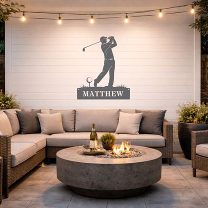 Personalised Golf Swing Metal Sign