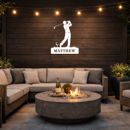 Personalised Golf Swing Metal Sign