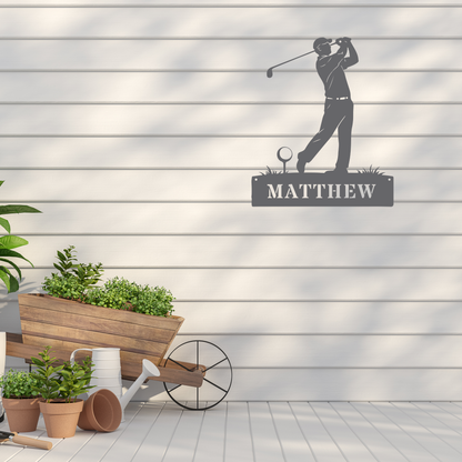 Personalised Golf Swing Metal Sign