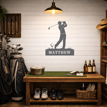 Personalised Golf Swing Metal Sign