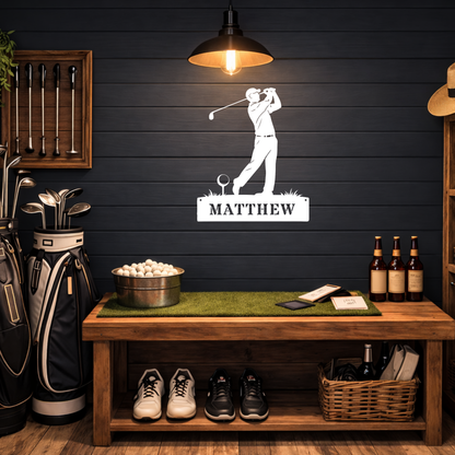 Personalised Golf Swing Metal Sign