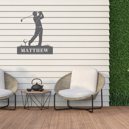 Personalised Golf Swing Metal Sign