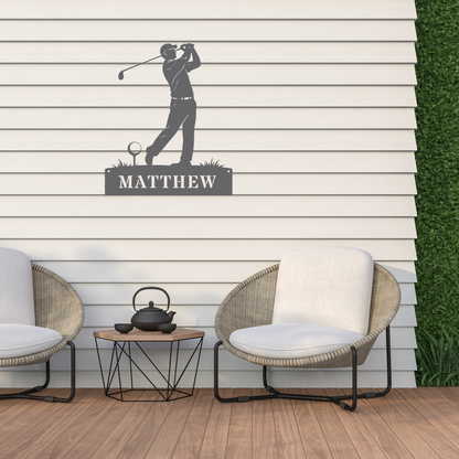 Personalised Golf Swing Metal Sign