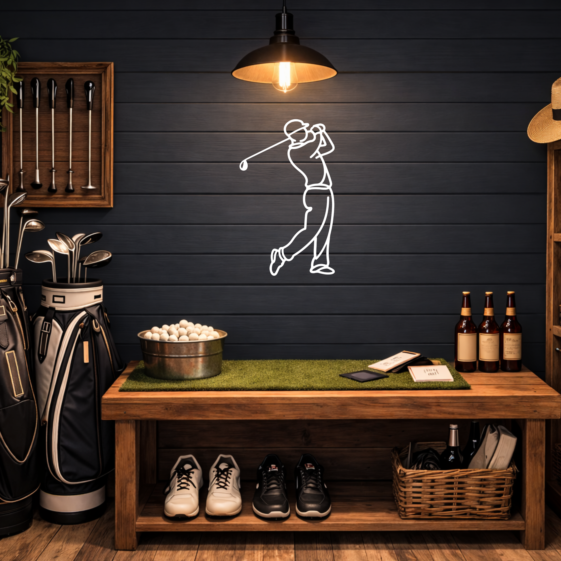 Minimalist Golf Metal Wall Sign