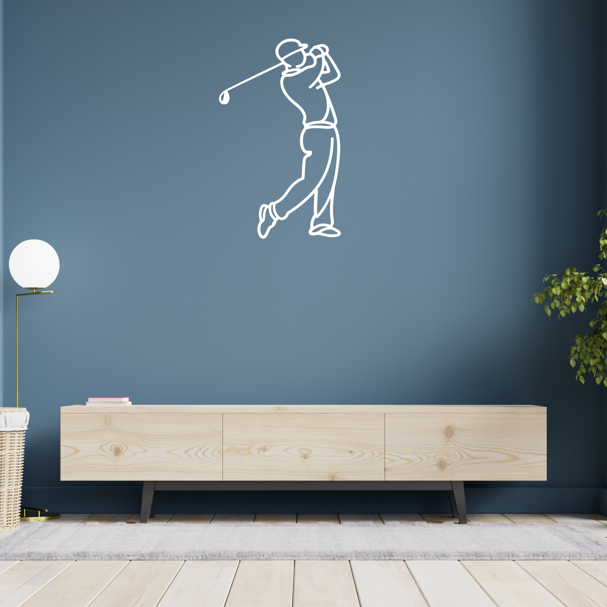Minimalist Golf Metal Wall Sign