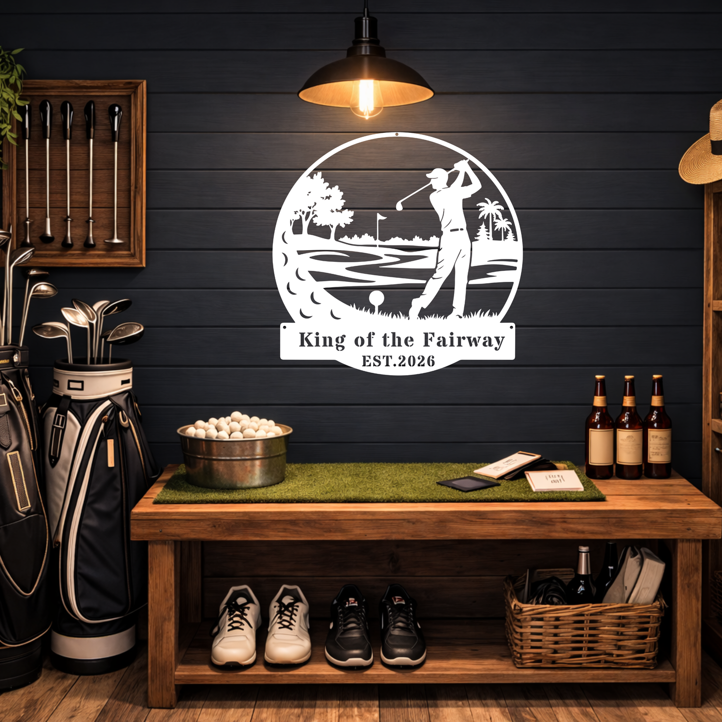 Golf King Metal Wall Art