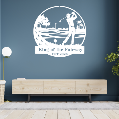 Golf King Metal Wall Art