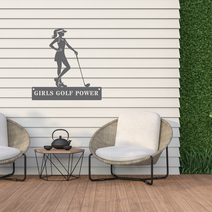 Girls Golf Power Wall Sign – Women’s Golf Art